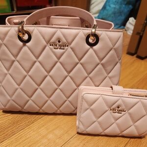 kate spade Quilted Pink Tote with Matching Wallet